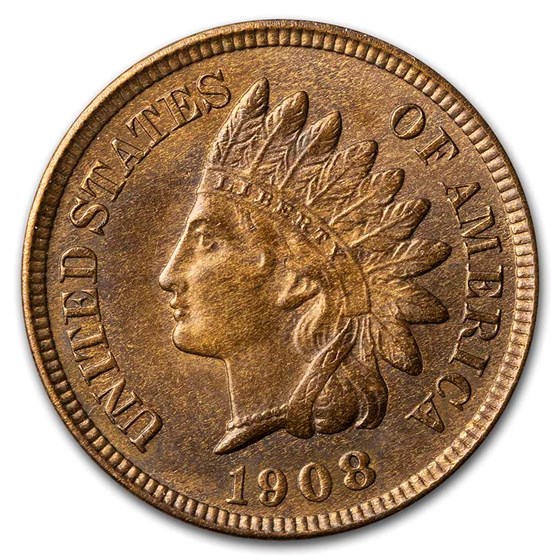 1908 Indian Head Cent BU (Brown) 1908 Indian Head Cent BU (Brown)
